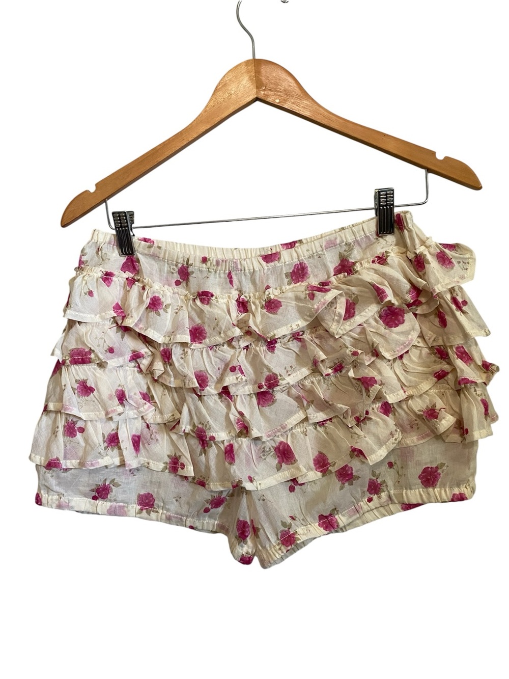 Free People Floral Ruffle Layered Mini Short Small Festie Puffy Bubble Bottom - Picture 3 of 6